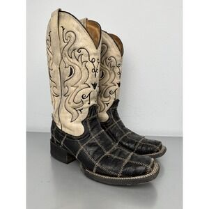 Circle G Corral Ostrich Cowboy Boots Womens 6 M Patchwork Leather Western Square